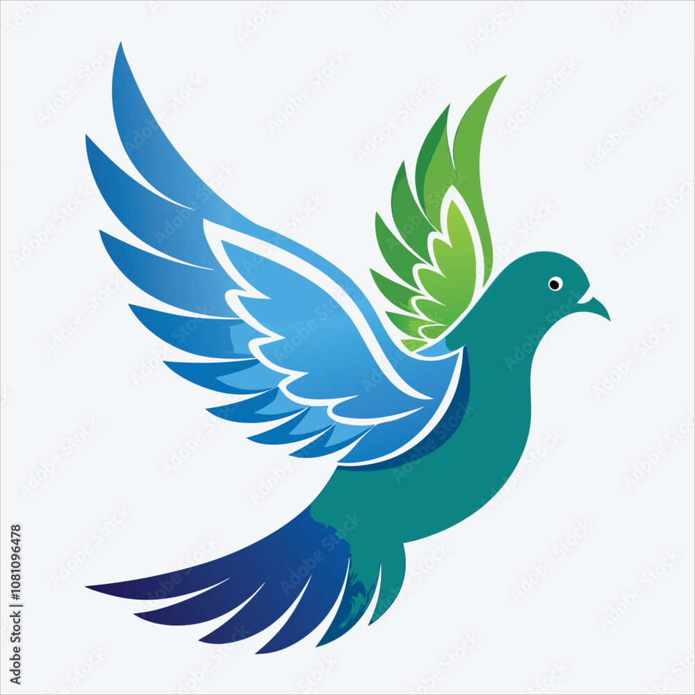 Fototapeta premium peace dove, Vector White background illustration, Generative Ai