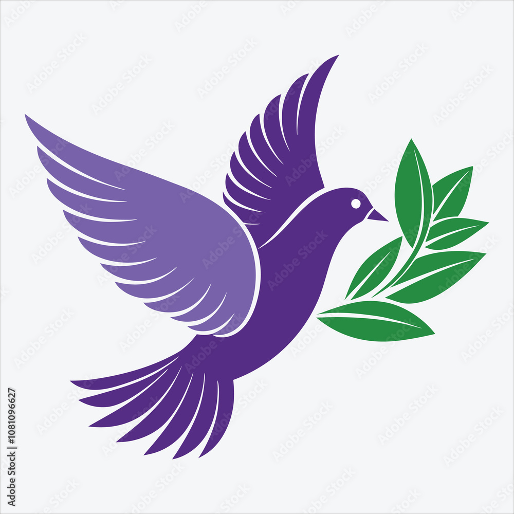Obraz premium peace dove, Vector White background illustration, Generative Ai