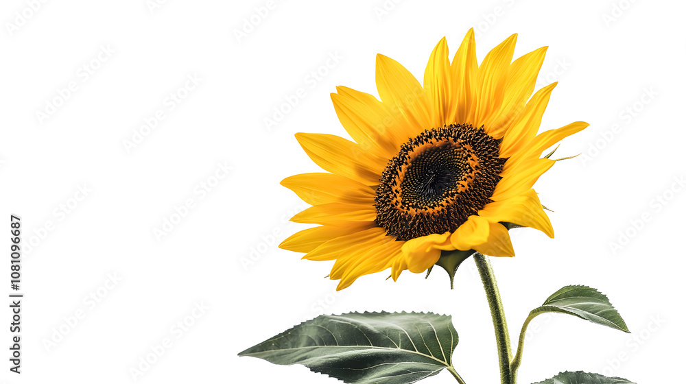 Naklejka premium sunflower isolated on white background 