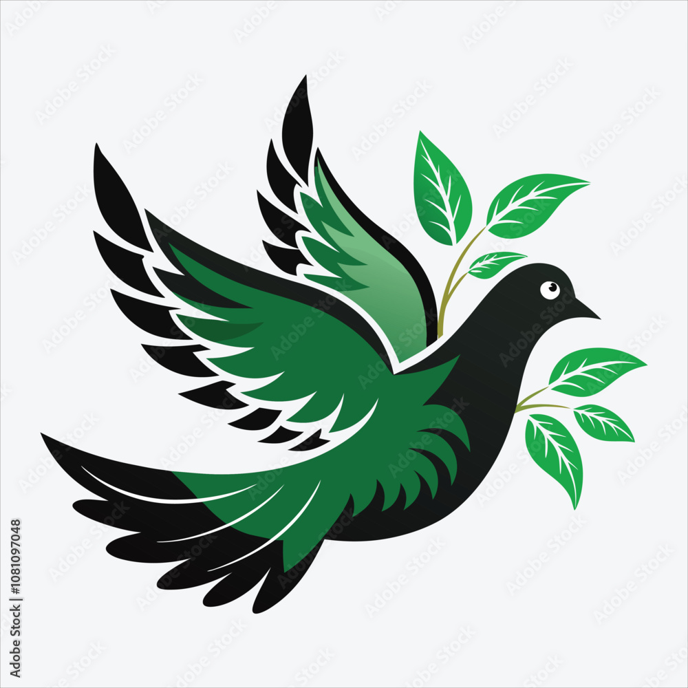 Obraz premium peace dove, Vector White background illustration, Generative Ai