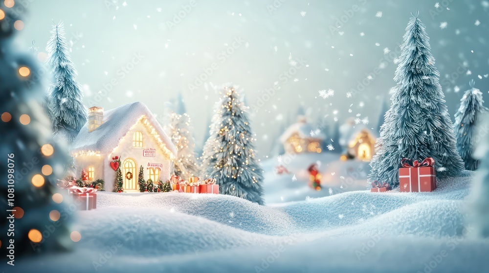Online Christmas sale landing page with a snowy background Online Christmas sale landing page with a snowy background