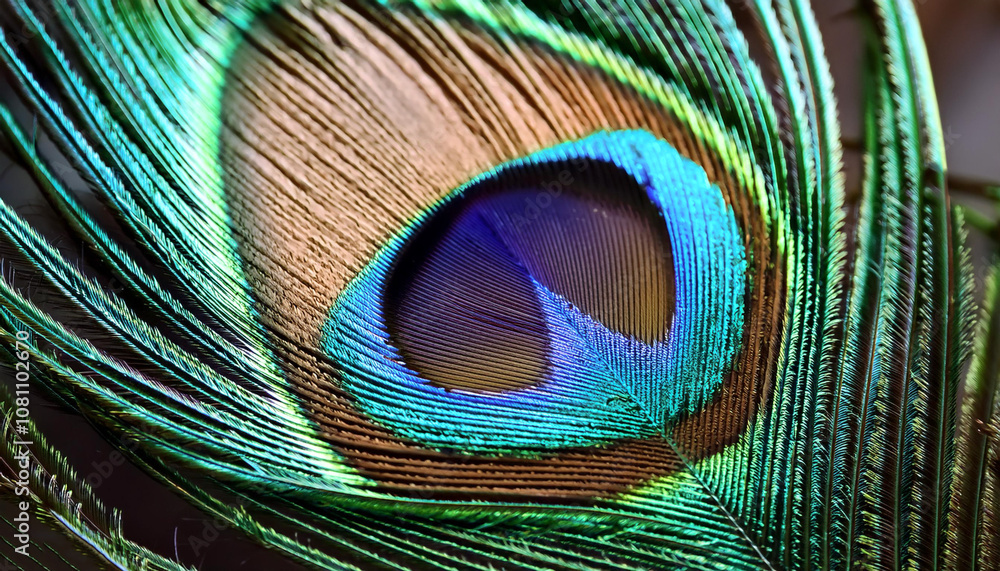 Fototapeta premium peacock feather detail and texture. concept background