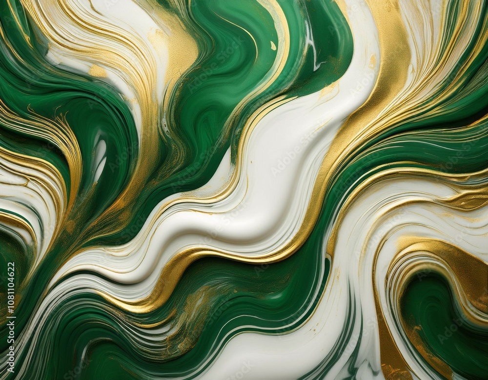 abstract green gold and white swirls in a marble pattern abstract art illustration abstract green gold and white swirls in a marble pattern abstract art illustration