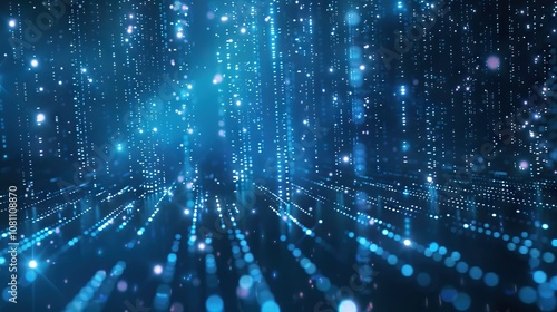Binary computer code   Matrix Blue Abstract background