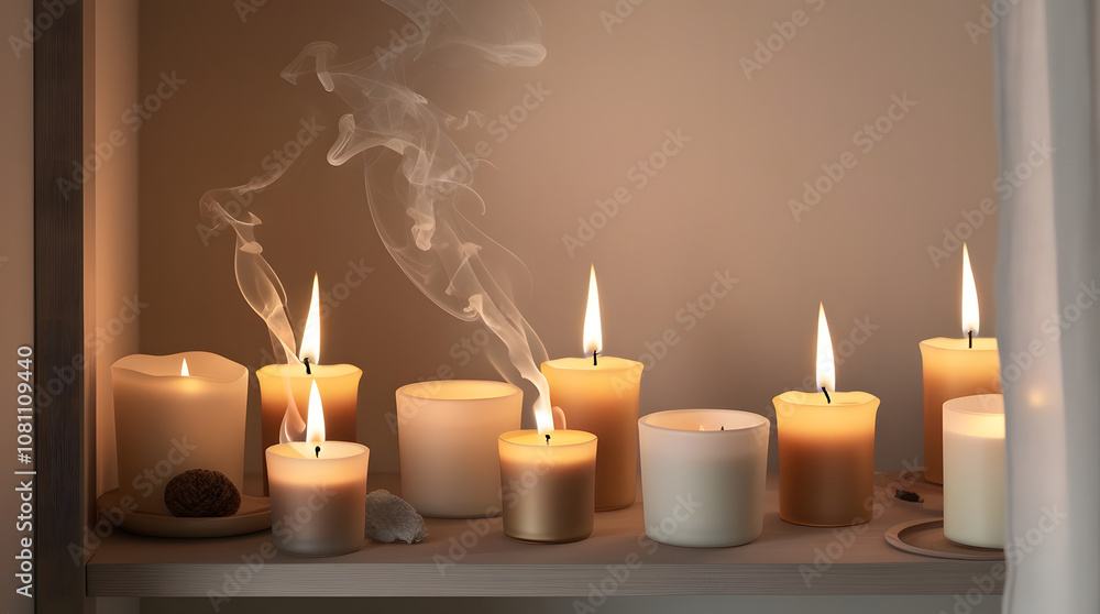 Burning scented candles for relax Burning scented candles for relax