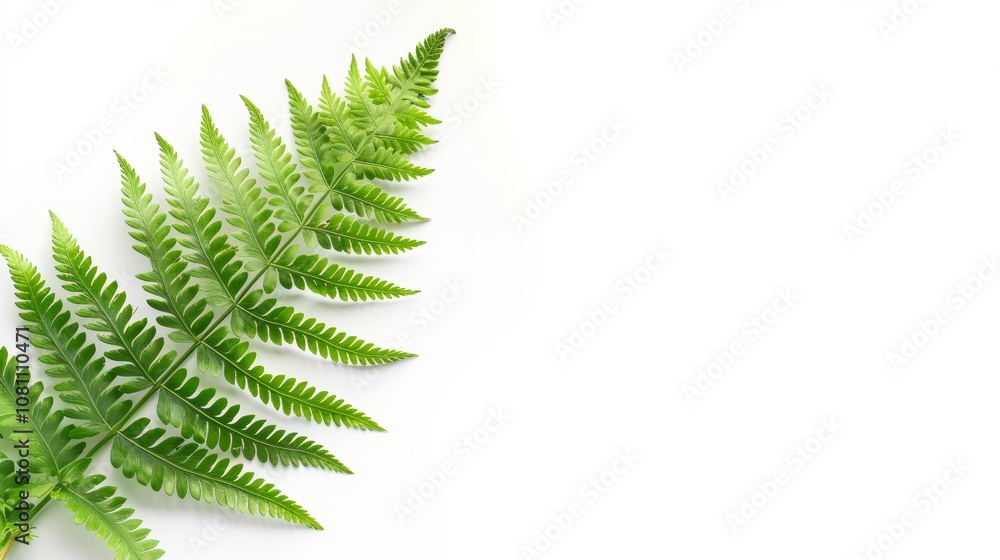 Fresh Fern Frond on White Background for Nature Designs Generative AI