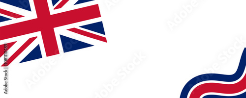 Great Britain flag banner and text space