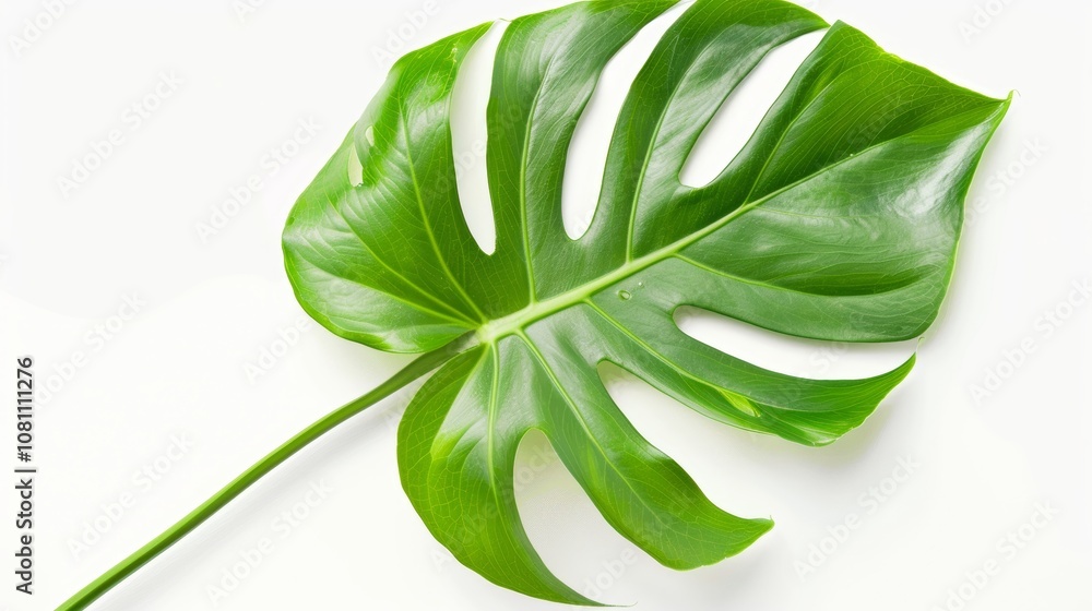 Fresh Green Monstera Leaf on White Background for Decor Inspiration Generative AI Fresh Green Monstera Leaf on White Background for Decor Inspiration Generative AI