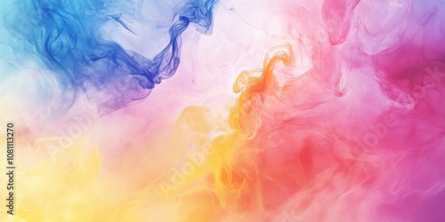 Abstract background with colorful, swirling smoke-like forms in vibrant colors, providing a sense of motion and energy photo