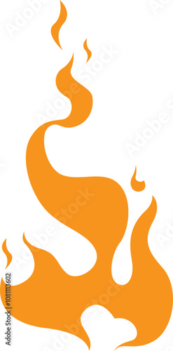 flame fire symbol icon flat illustration design