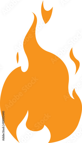 flame fire symbol icon flat illustration design