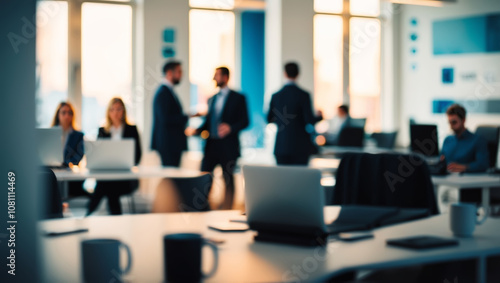 a natural and spontaneous office background scene captured in a candid photography style