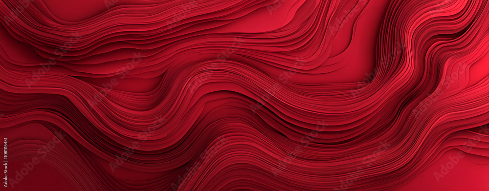 A close-up image of a deep red, abstract background with wavy, layered lines creating a textured surface A close-up image of a deep red, abstract background with wavy, layered lines creating a textured surface
