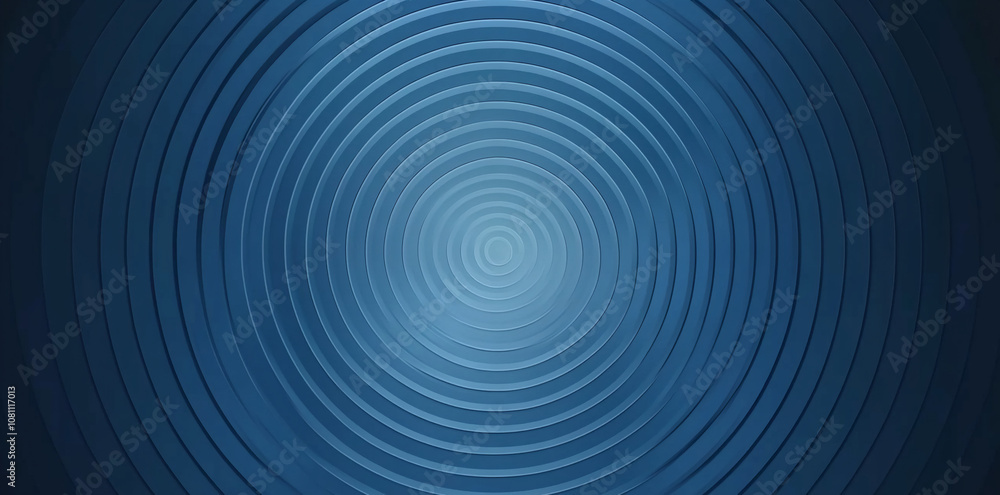 A close-up view of a blue, concentric circle pattern in the center of the image, representing a ripple effect A close-up view of a blue, concentric circle pattern in the center of the image, representing a ripple effect