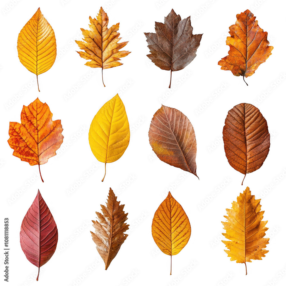 Autumn leaves Isolated On Transparent Background Autumn leaves Isolated On Transparent Background