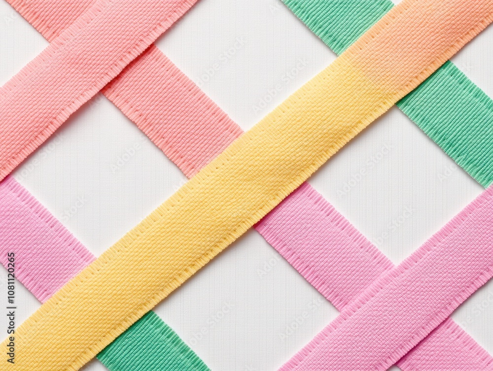 Colorful Bandage Strips on a White Background Colorful Bandage Strips on a White Background