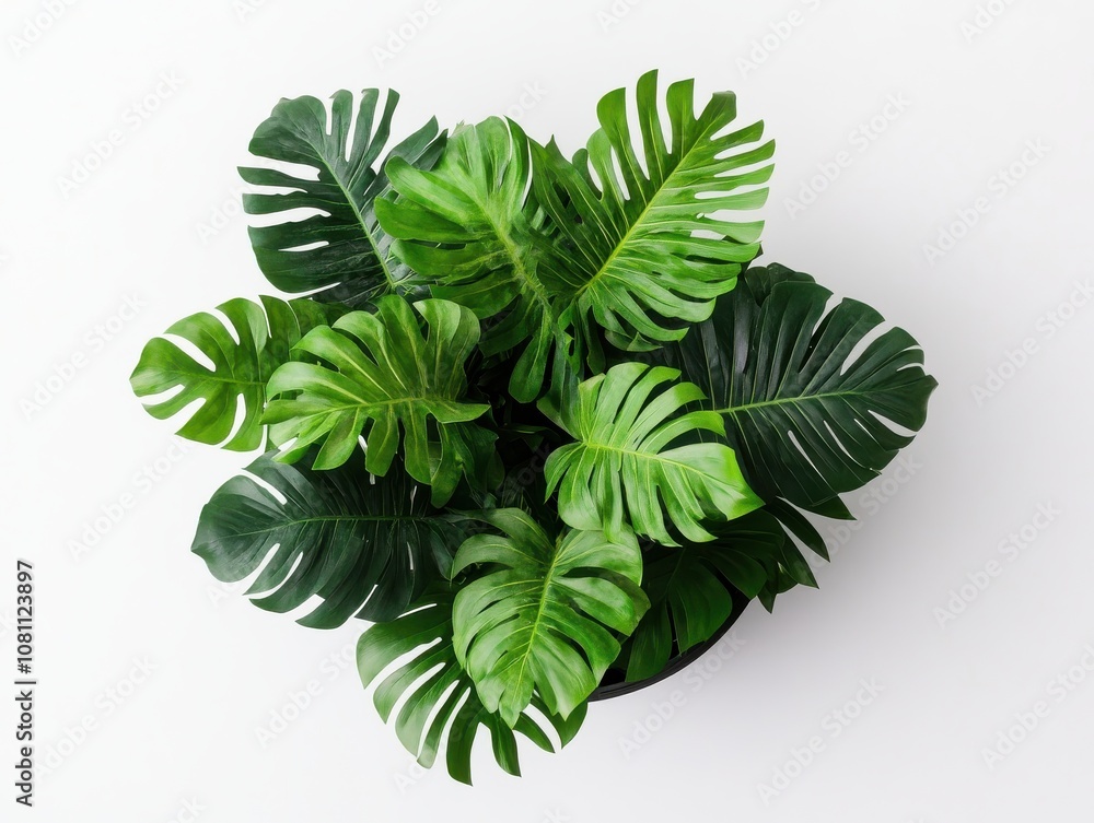 Lush Green Palm Leaves from Above Lush Green Palm Leaves from Above