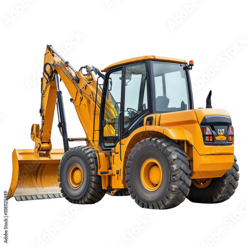 Backhoe Loader Isolated On Transparent Background