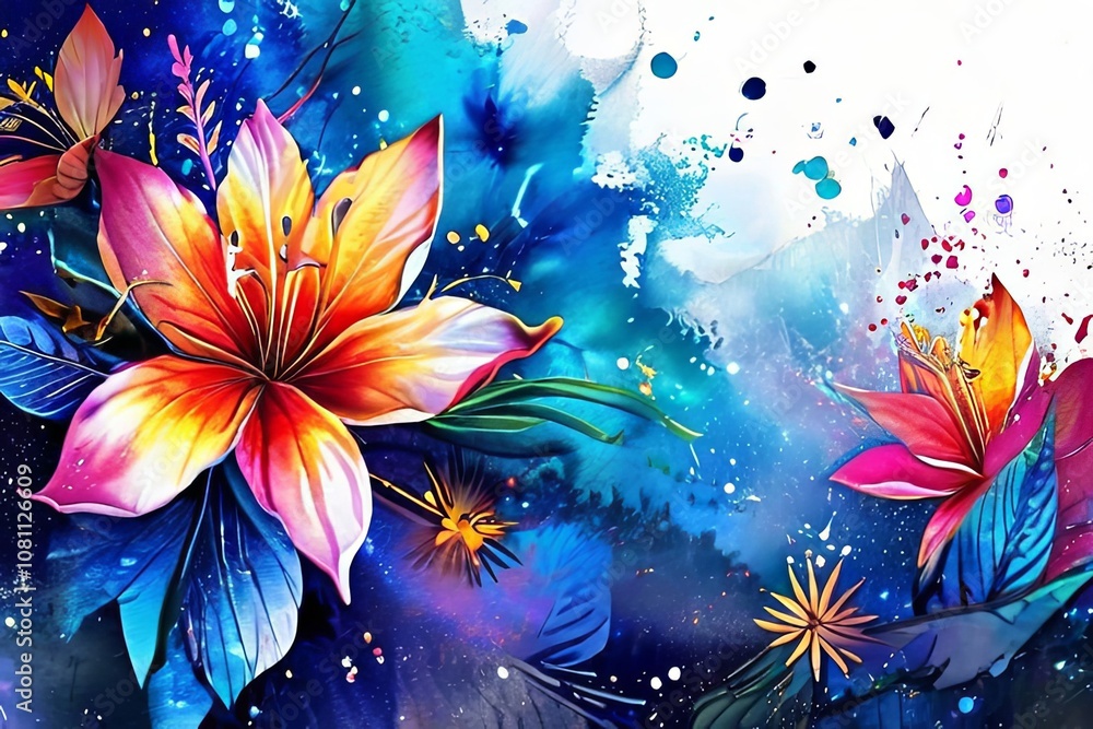 Intricate digital rendering of vibrant flower, highlighting textures, color contrasts. For enhancing aesthetic appeal in various creative, professional application, poster, greeting card, background. Intricate digital rendering of vibrant flower, highlighting textures, color contrasts. For enhancing aesthetic appeal in various creative, professional application, poster, greeting card, background.