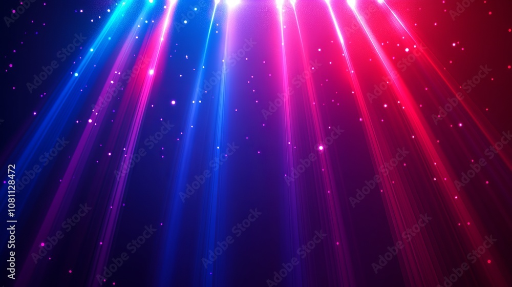 Bright red and blue laser lights pulse and shine, creating a vibrant atmosphere perfect for a concert or music event. This colorful 3D design is ideal for a pop, rock, or rap show. Bright red and blue laser lights pulse and shine, creating a vibrant atmosphere perfect for a concert or music event. This colorful 3D design is ideal for a pop, rock, or rap show.