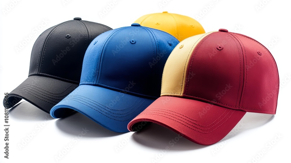 Fototapeta premium Six-panel baseball hat with blank front, perfect for customization