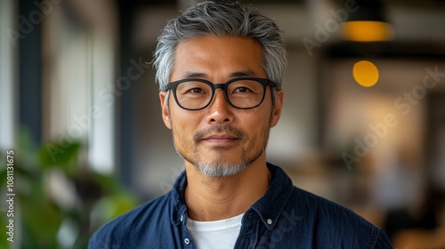 Happy middle-aged professional businessman wearing glasses, confident executive portrait