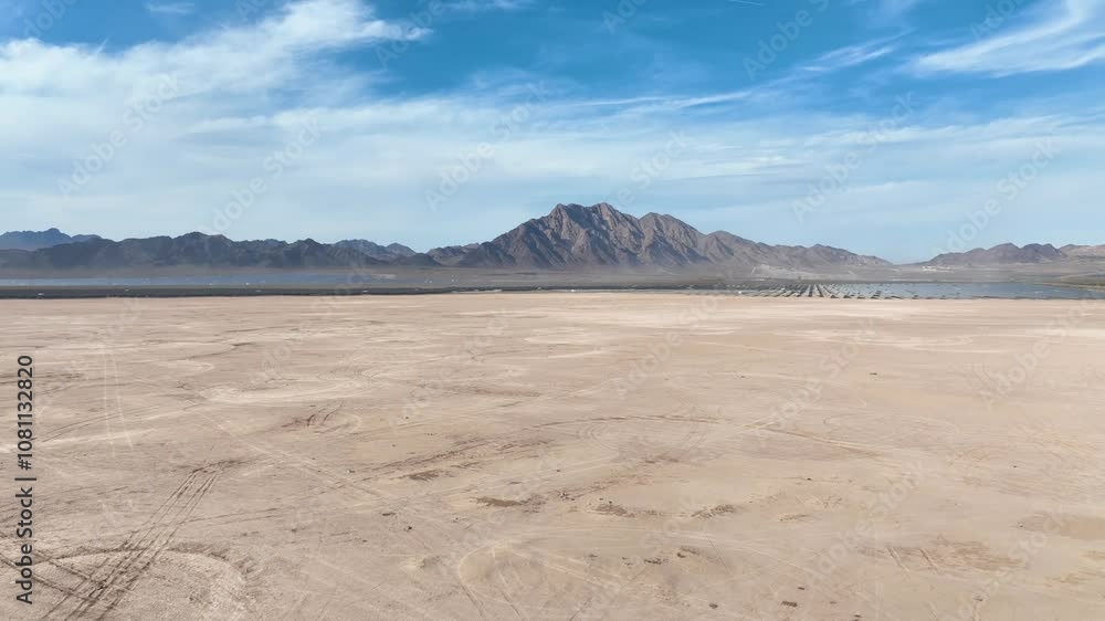 Aerial of Boulder City Dry Lake Bed Nevada Fly Over Aerial of Boulder City Dry Lake Bed Nevada Fly Over