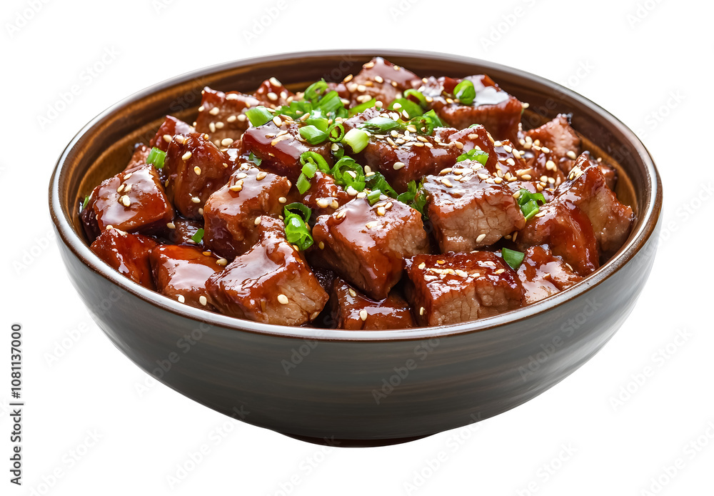 Teriyaki dish isolated on a transparent background Teriyaki dish isolated on a transparent background