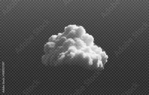 Realistic Cloud, smoke, fog, background png. Vector cloud or smoke on isolated transparent background. Vector 10 EPS	