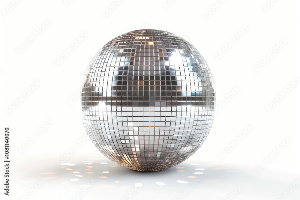Fototapeta premium Shining Disco Ball Party Efect isolated on white background Disco Ball