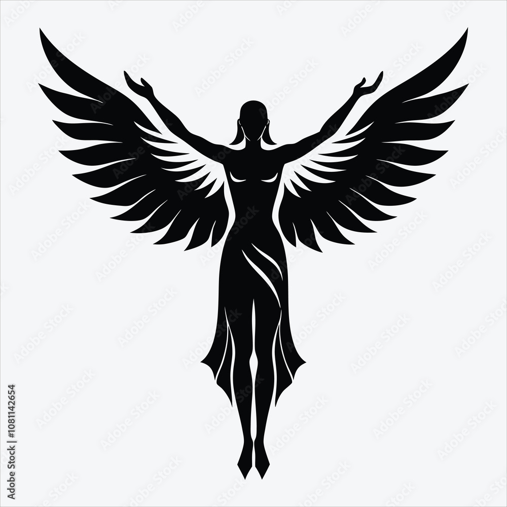 Soul of Freedom, Silhouette White background illustration, Generative Ai Soul of Freedom, Silhouette White background illustration, Generative Ai
