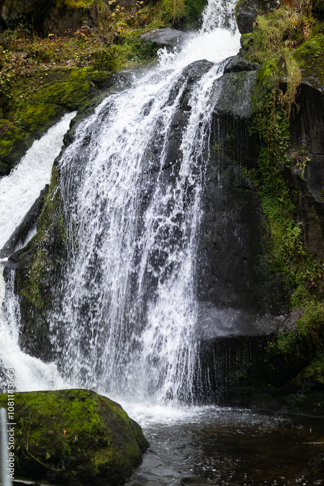 Germany's highest waterfalls in Triberg a unique memorable attraction in the Black Forest mountains. Germany's highest waterfalls in Triberg a unique memorable attraction in the Black Forest mountains.