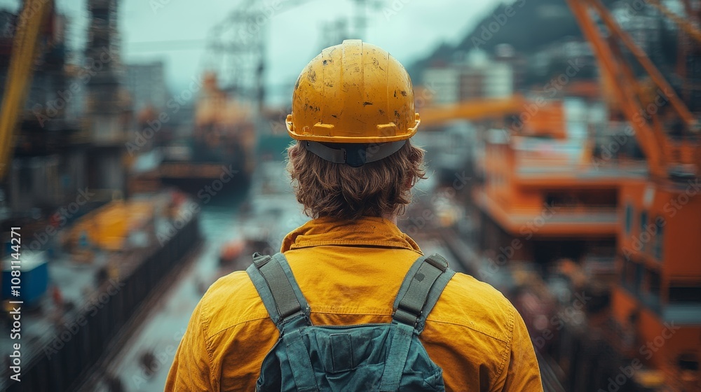 Construction Engineer in Yellow Shirt Inspecting Site Generative AI Construction Engineer in Yellow Shirt Inspecting Site Generative AI