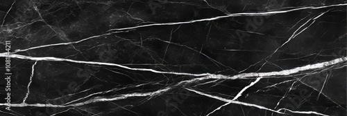 Panel kuchenny z motywem Black marble texture background. Dramatic dark gray marbling surface with white and gold veins.