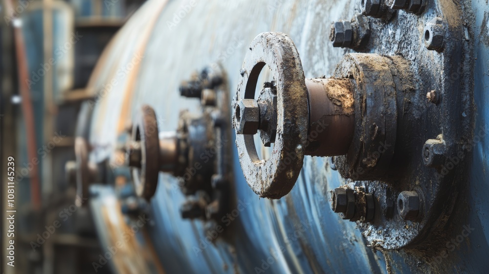 Old Boiler in a Power Plant, Industrial Machinery and Equipment Generative AI Old Boiler in a Power Plant, Industrial Machinery and Equipment Generative AI