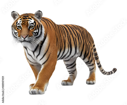 Tiger panther (tigris) on a transparent background. isolated background.