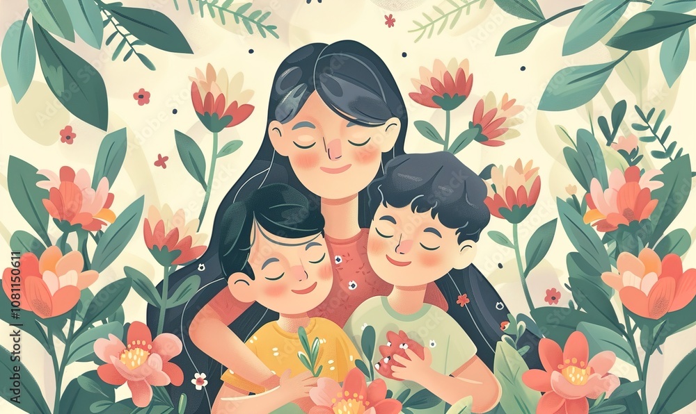 happiness of love on Mothers Day of gratitude for mother struggle for sake of family ai generated happiness of love on Mothers Day of gratitude for mother struggle for sake of family ai generated
