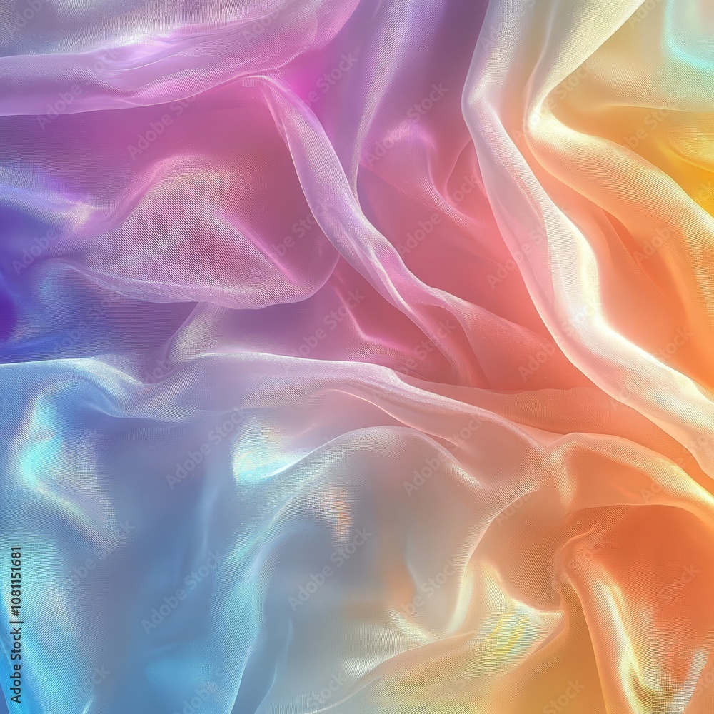 Obraz premium Pastel holographic foil texture with iridescent colors