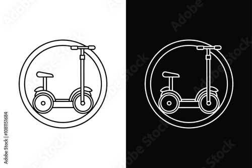 Segway icon on White Background Vector Art Illustration on white background.