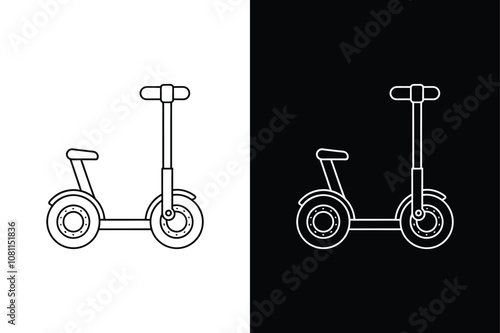 Segway icon on White Background Vector Art Illustration on white background.