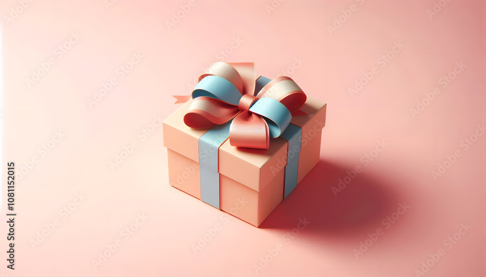 Caja de regalo con cinta rosa y azul Caja de regalo con cinta rosa y azul