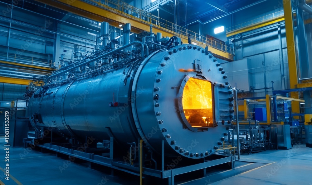 Hydrogen Powered Furnace for Steelmaking Industries, Magic Future Environment Generative AI Hydrogen Powered Furnace for Steelmaking Industries, Magic Future Environment Generative AI