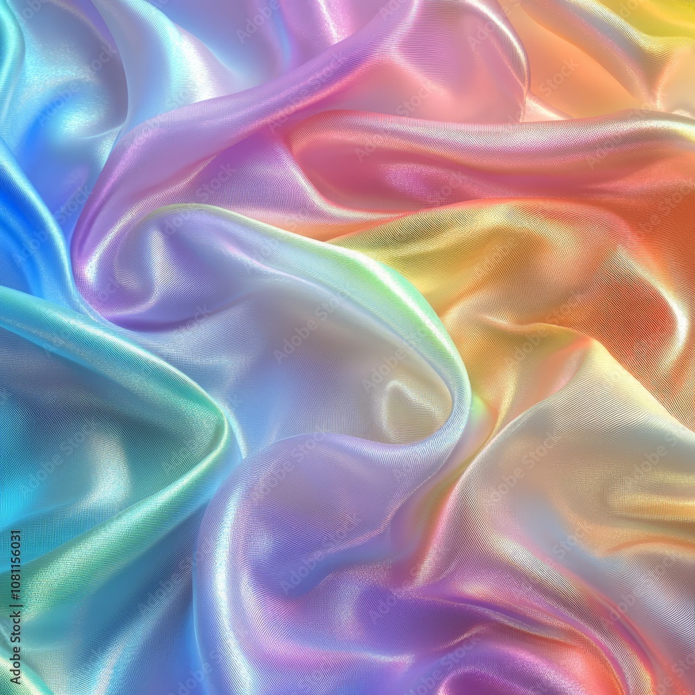 Obraz premium Pastel holographic foil texture with iridescent colors