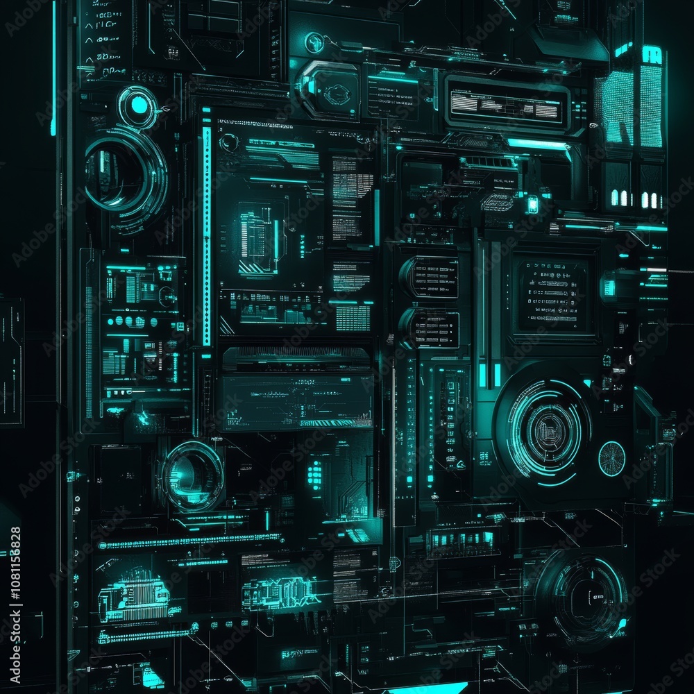 Futuristic Product Design Concept with Dark Theme and Teal Accent Generative AI Futuristic Product Design Concept with Dark Theme and Teal Accent Generative AI