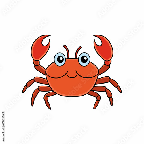  vector cute cartoon Crab on white background photo