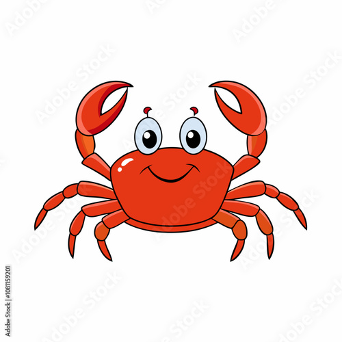  vector cute cartoon Crab on white background photo