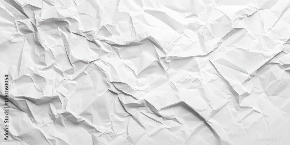 Fototapeta premium White crumpled paper texture background.