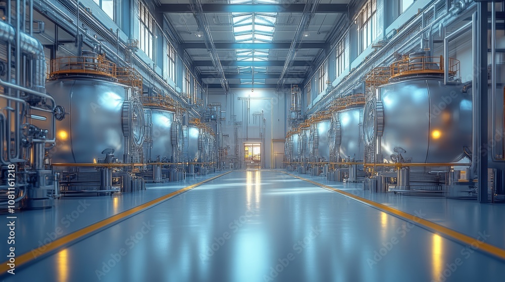 Liquid Nitrogen Tanks and Heat Exchanger Coils in a Hyperdetailed Industrial Setting Generative AI Liquid Nitrogen Tanks and Heat Exchanger Coils in a Hyperdetailed Industrial Setting Generative AI