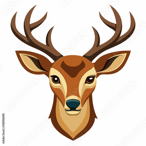 Deer head vector illustration on white background