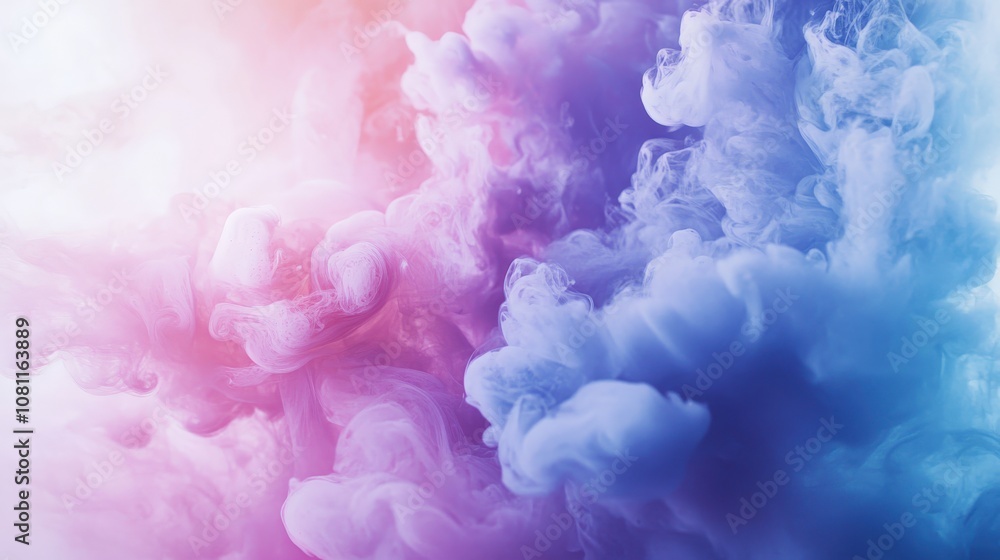 Fototapeta premium Abstract Swirling Pink and Blue Ink in Water